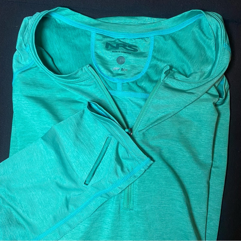 NRS Men's Sz L UPF 50+ Blue Sun Pullover Long Sleeve Shirt